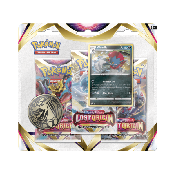 POKEMON TCG SWORD & SHIELD LOST ORIGIN THREE-BOOSTER BLISTER - Imagen 2