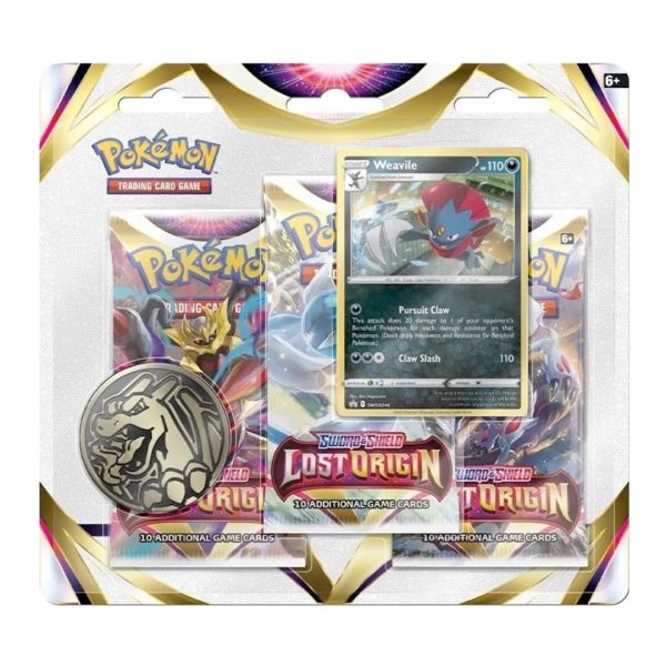 POKEMON TCG SWORD & SHIELD LOST ORIGIN THREE-BOOSTER BLISTER