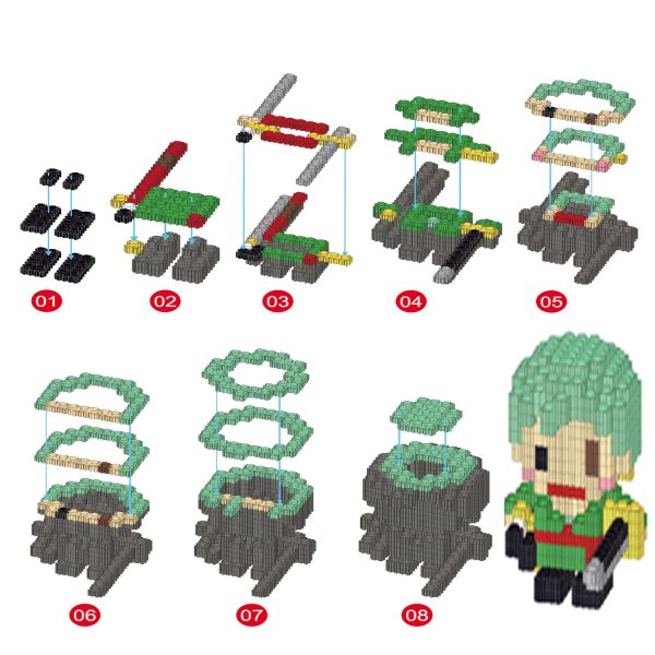 ARMABLE ZORO ONE PIECE MICROBLOCK - Imagen 2