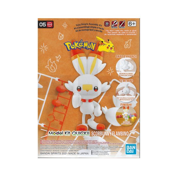 MODEL KIT POKEMON QUICK 05 SCORBUNNY BANDAI HOBBY - Imagen 2